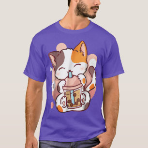 Cat Boba Tea Bubble Tea Anime Kawaii Neko T-Shirt