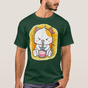 Cat Boba Tea Bubble Tea Anime Kawaii Neko Tea Love T-Shirt
