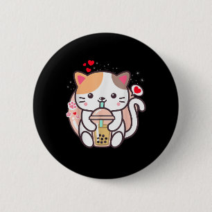 Cat Boba Tea Bubble Tea Kawaii Anime Japanese Neko 6 Cm Round Badge