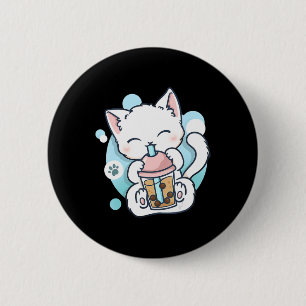 Cat Boba Tea Bubble Tea Kawaii Anime Japanese Neko 6 Cm Round Badge