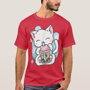 Cat Boba Tea Bubble Tea Kawaii Anime Japanese Neko T-Shirt