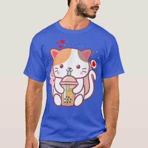 Cat Boba Tea Bubble Tea Kawaii Anime Japanese Neko T-Shirt