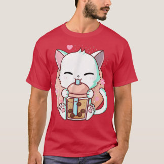 Cat Boba Tea Bubble Tea Kawaii Anime Japanese Neko T-Shirt
