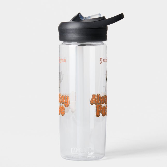 Cat Boho Hippie custom personalised Hippie  Water Bottle (Left)