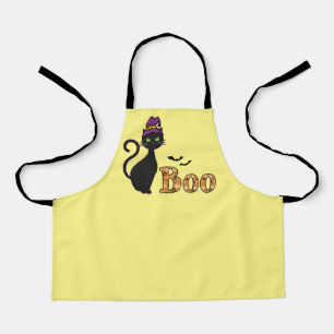 Cat Boo Halloween Apron