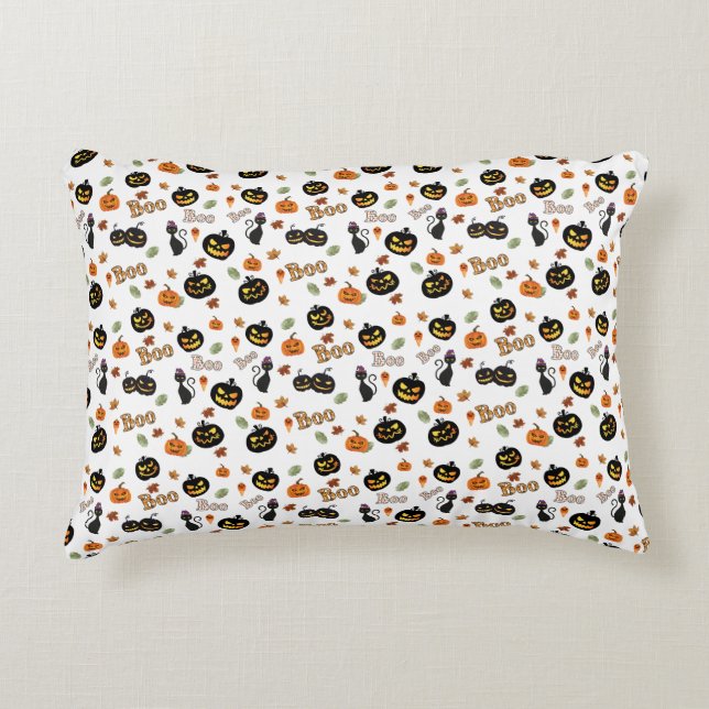 Cat Boo Halloween Decorative Cushion (Front)