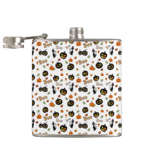 Cat Boo Halloween Hip Flask
