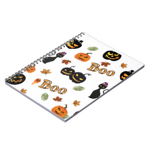 Cat Boo Halloween Notebook