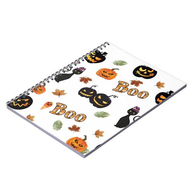 Cat Boo Halloween Notebook (Left Side)