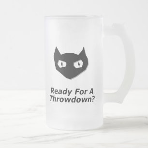 Cat Boo Ready For A Throwdown Frosted Glass Beer Mug