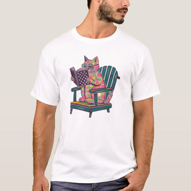Cat Book T-Shirt (Front)