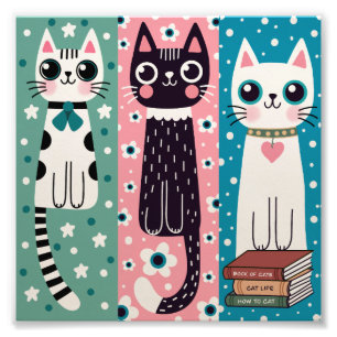 Cat Bookmark Doodle Drawings Photo Print