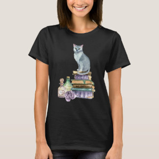 Cat Books Librarian Women's Book   Teacher T-Shirt