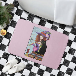 Cat Books Witch Potions  Bath Mat