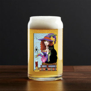 Cat Books Witch Potions Can Glass