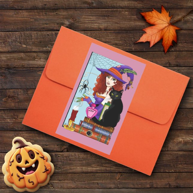 Cat Books Witch Potions Rectangular Sticker (Creator Uploaded)