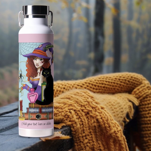 Cat Books Witch Potions Water Bottle (Creator Uploaded)