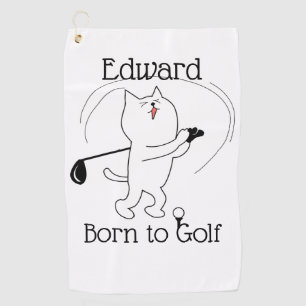 Cat Born to Golf Towel