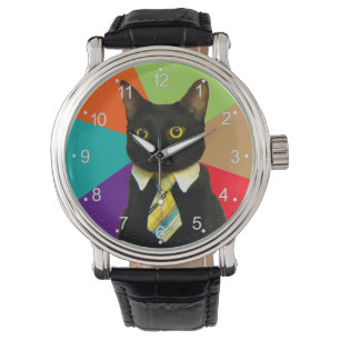 Cat-boss in tie watch