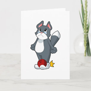 Cat Bowling Bowling ball Card