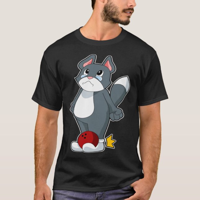 Cat Bowling Bowling ball Sports T-Shirt (Front)