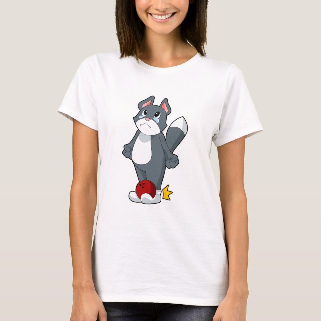Cat Bowling Bowling ball T-Shirt (Front)