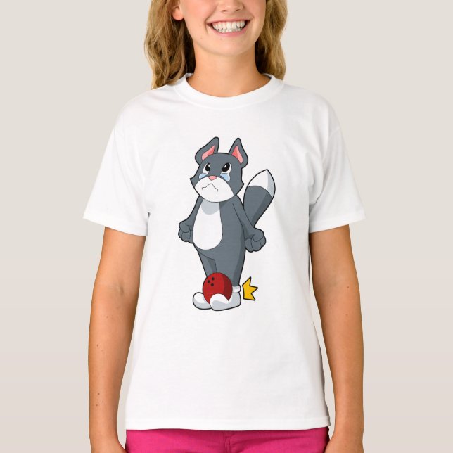 Cat Bowling Bowling ball T-Shirt (Front)