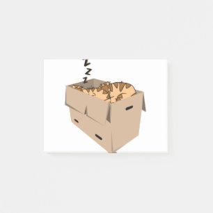Cat Box Sleep Cartoon Tired Zzz Sleep Cute Post-it Notes