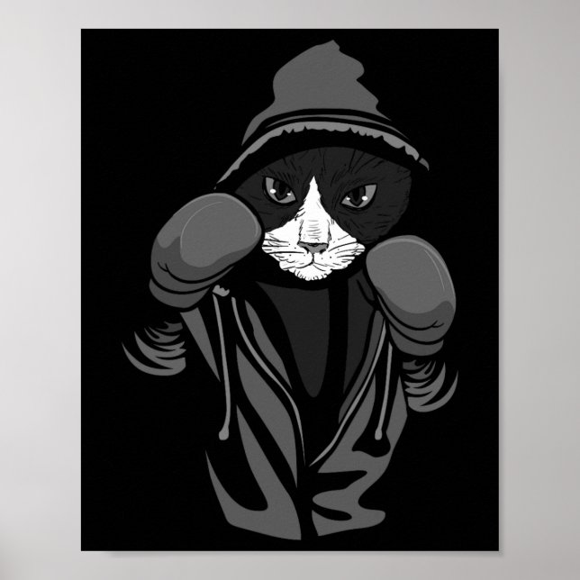 Cat Boxing Creative Animal Lovers Cool Boxer Gift  Poster (Front)
