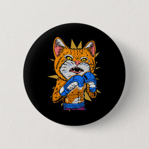 Cat Boxing Kitten Boxing Gloves Boxer Funny Cat Me 6 Cm Round Badge