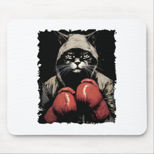 Cat Boxing With Gloves And Uniform Cat Boxer Mouse Mat