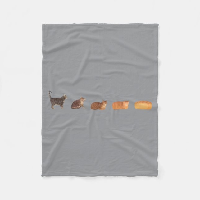 Cat Bread Loaf Evolution Funny Cat Mum Cute Kitten Fleece Blanket (Front)