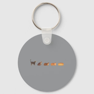 Cat Bread Loaf Evolution Funny Cat Mum Cute Kitten Key Ring