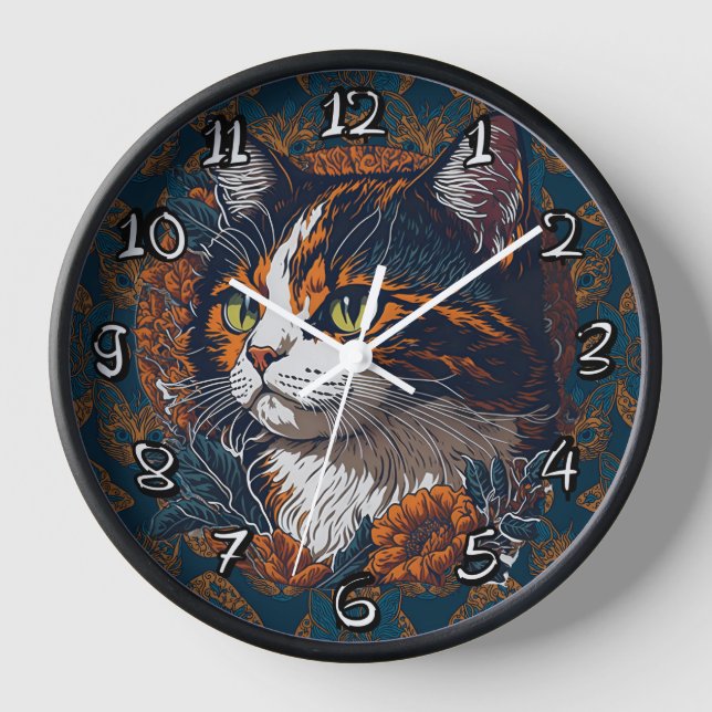 Cat Breed - Calico Cat Clock (Front)