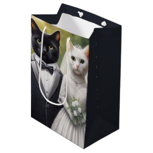 Cat Bride and Groom Medium Gift Bag