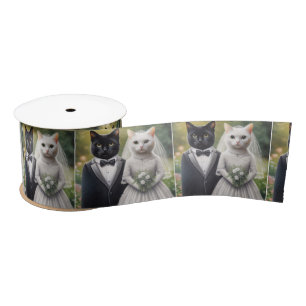 Cat Bride and Groom Satin Ribbon