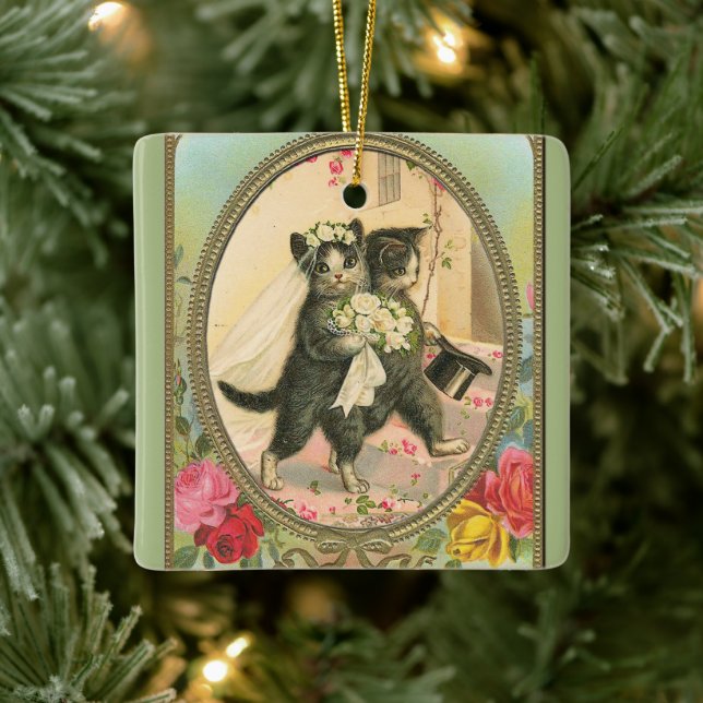 Cat Bride and Groom Wedding Day ornament (Tree)