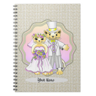 Cat Bride and Groom Wedding Notebook