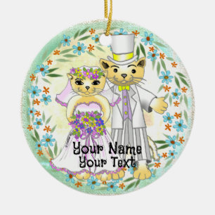 Cat Bride and Groom wedding Ornament