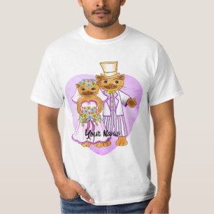 Cat Bride and Groom wedding T-Shirt