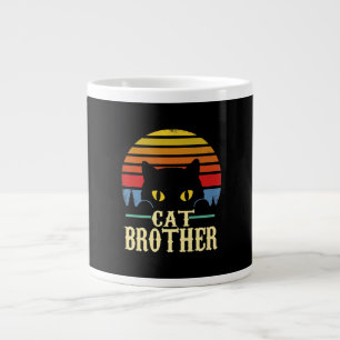 Cat Brother Vintage Eighties Style Retro T-shirt Large Coffee Mug