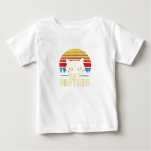 Cat Brother Vintage Style Retro Gift For Cat Lover Baby T-Shirt