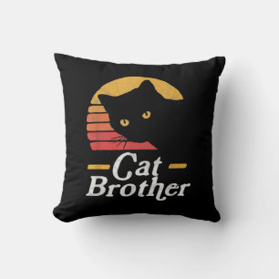 Cat Brother Vintage Style Retro Gift For Cat Lover Cushion
