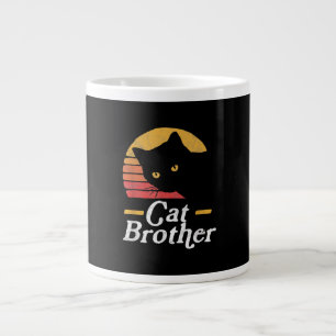 Cat Brother Vintage Style Retro Gift For Cat Lover Large Coffee Mug