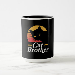 Cat Brother Vintage Style Retro Gift For Cat Lover Mug