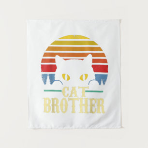 Cat Brother Vintage Style Retro Gift For Cat Lover Tapestry
