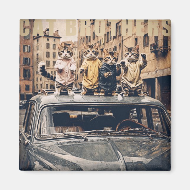 cat brothers magnet (Front)