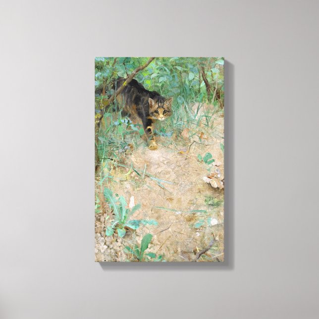 Cat, Bruno Liljefors Canvas Print (Front)
