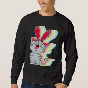 Cat Bunny Ears Easter Day Cute Pet Kitten Boys Gir Sweatshirt