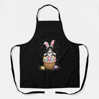Cat Bunny Ears Eggs Meowy Easter Rabbit Lover Men  Apron